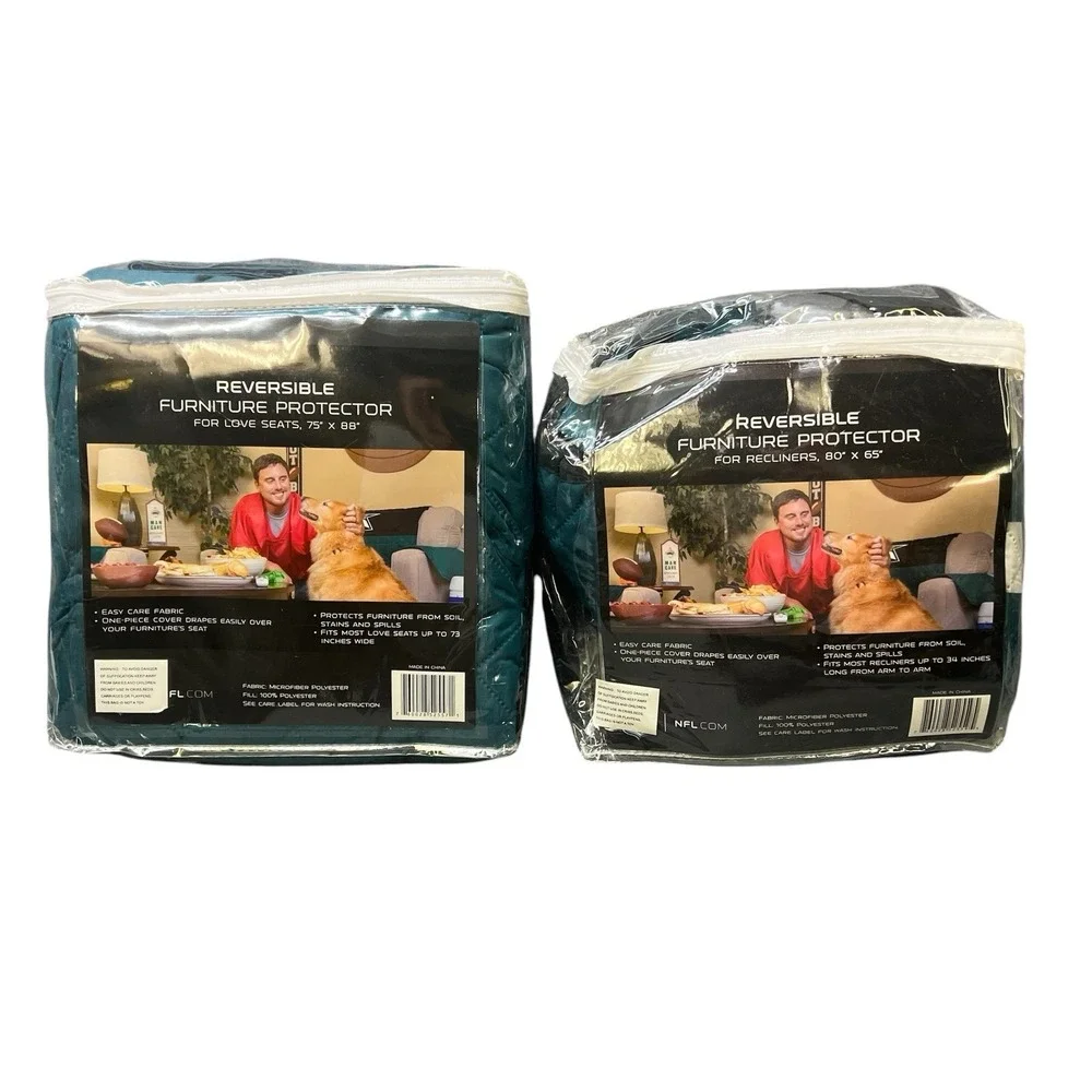 Philadelphia Eagles NFL Furniture Protector Set Recliner & Loveseat Waterproof